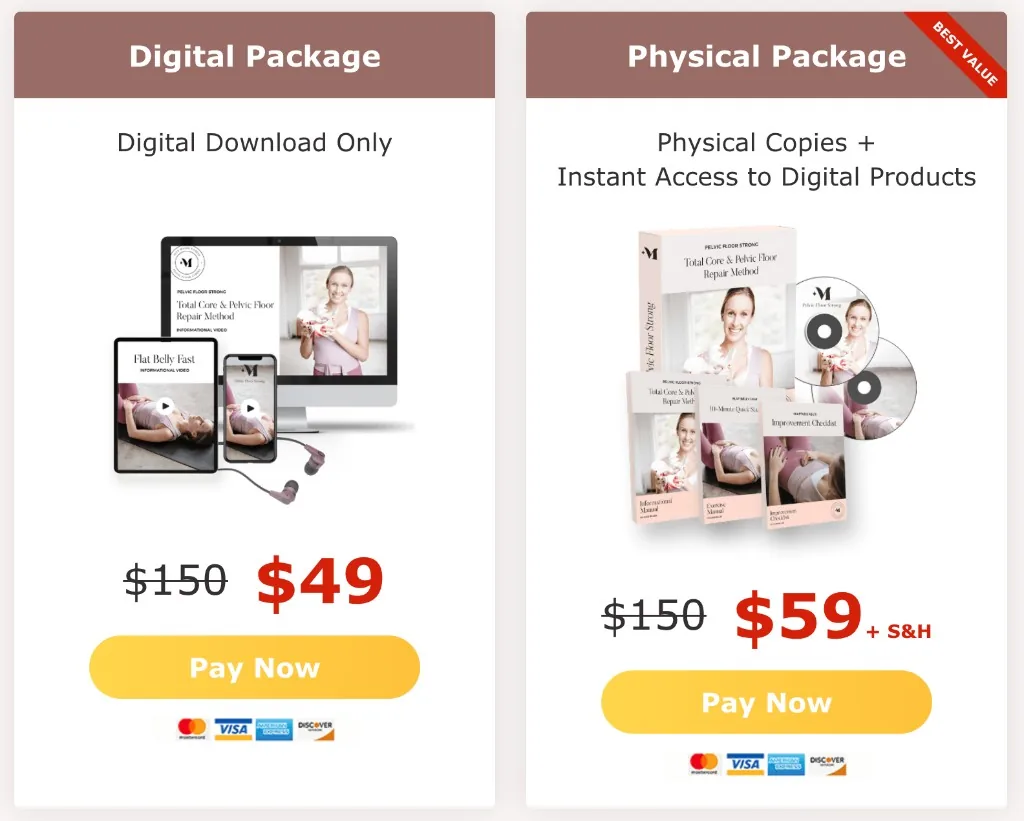 Pelvic Floor Strong choose your version digital package 49 physical package 59